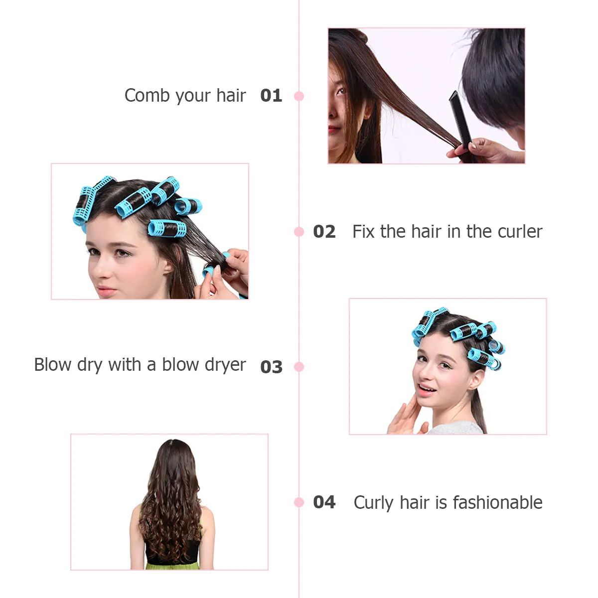 

Hair Curlers Plastic Volume Curls Styling Tools Lightweight Durable salon hairdressing long short hair harmless physical curl