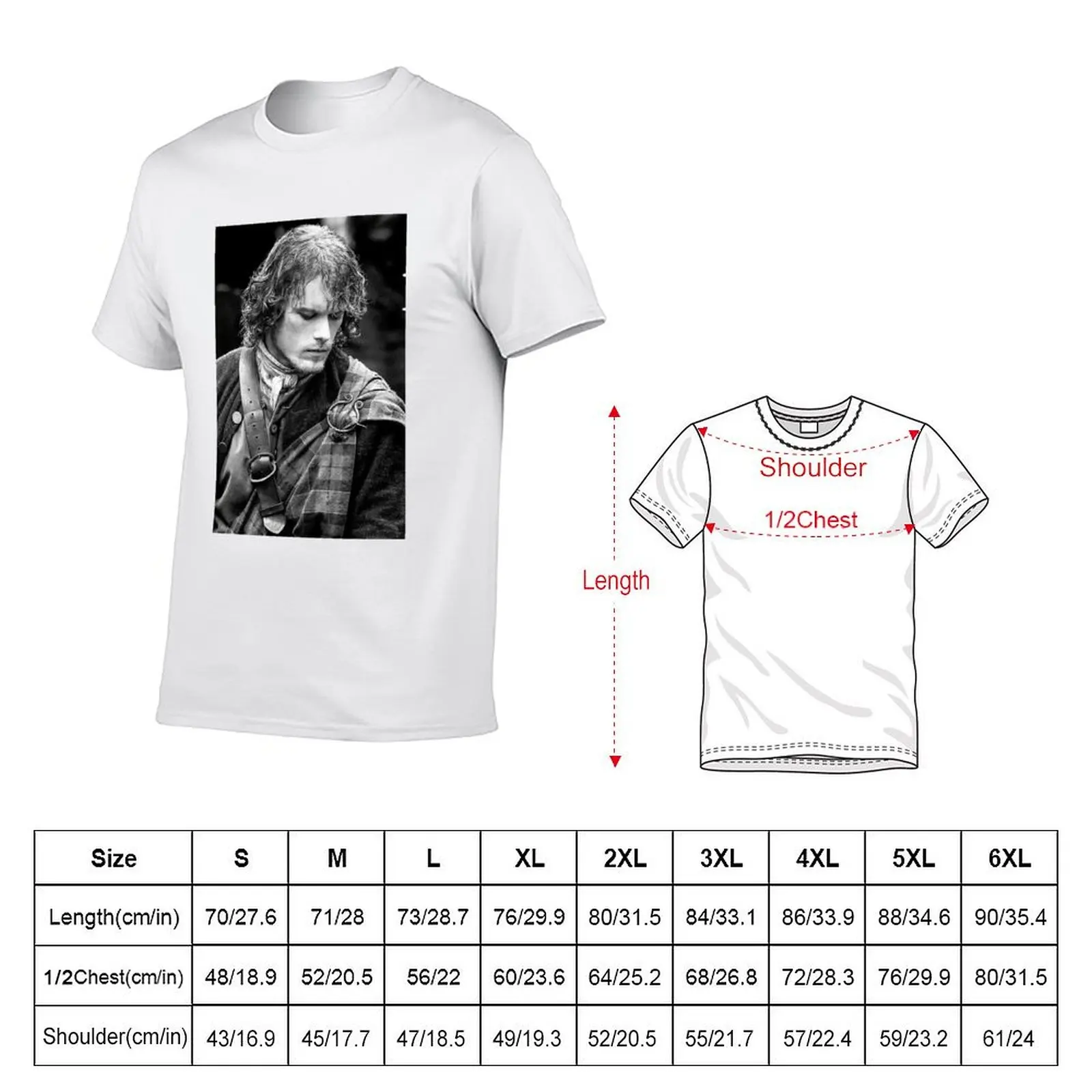 soft Outlander T-Shirt t Jamie shirts plain man man t for Fraser shirt cotton