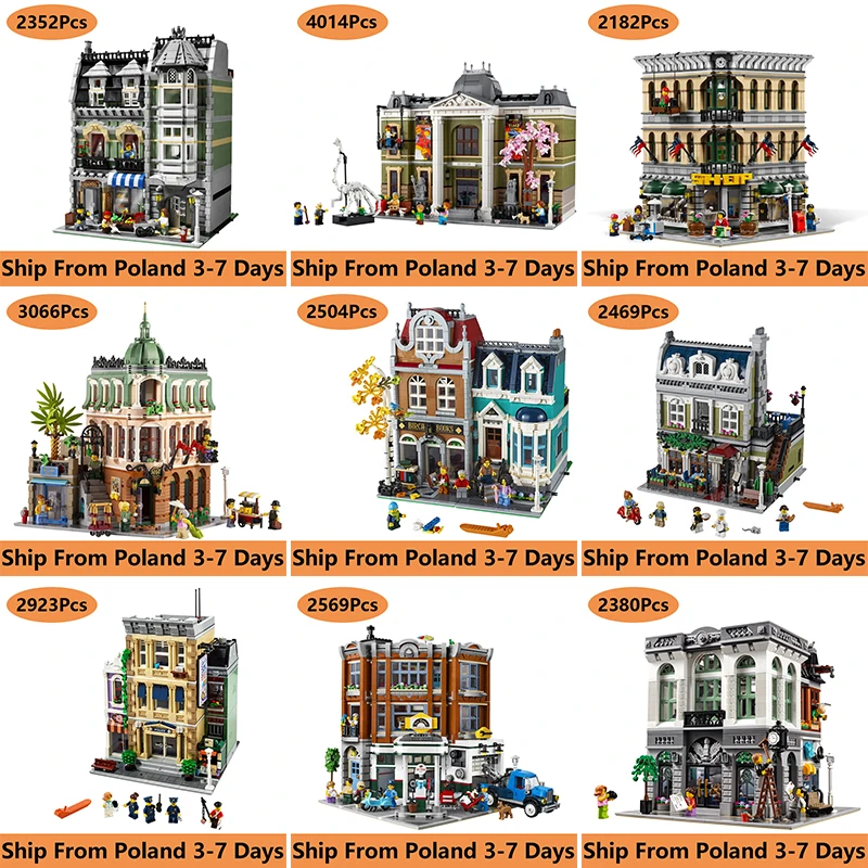 Street View Modular House Architecture Building Blocks Set Constructor Kids Toys For Children Birthday Gift Bricks Kits Models