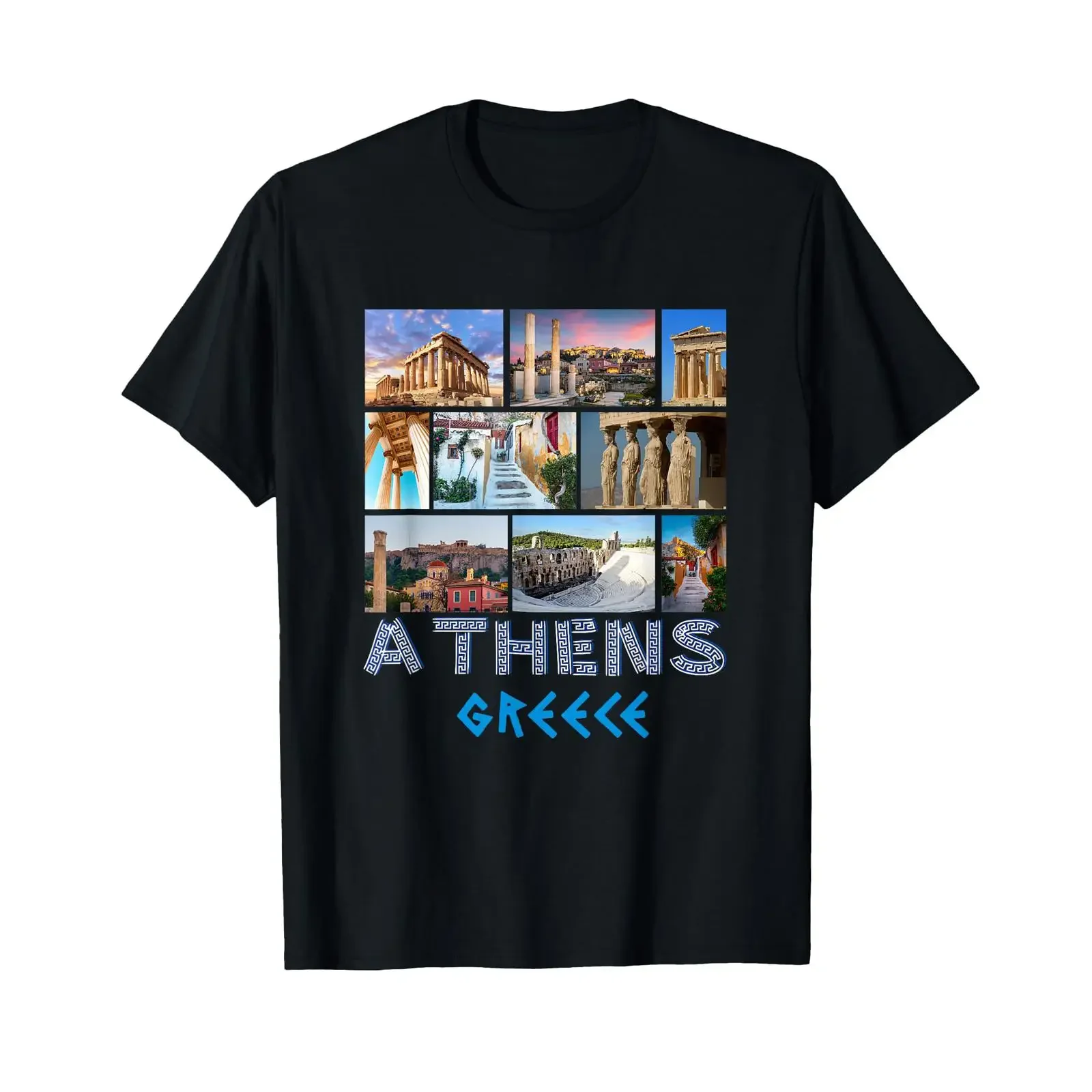 Athens Acropolis Famous Landmarks Souvenir from Greece T Shirt vintage Washed Unisex Top For Everyday Wear Soft
