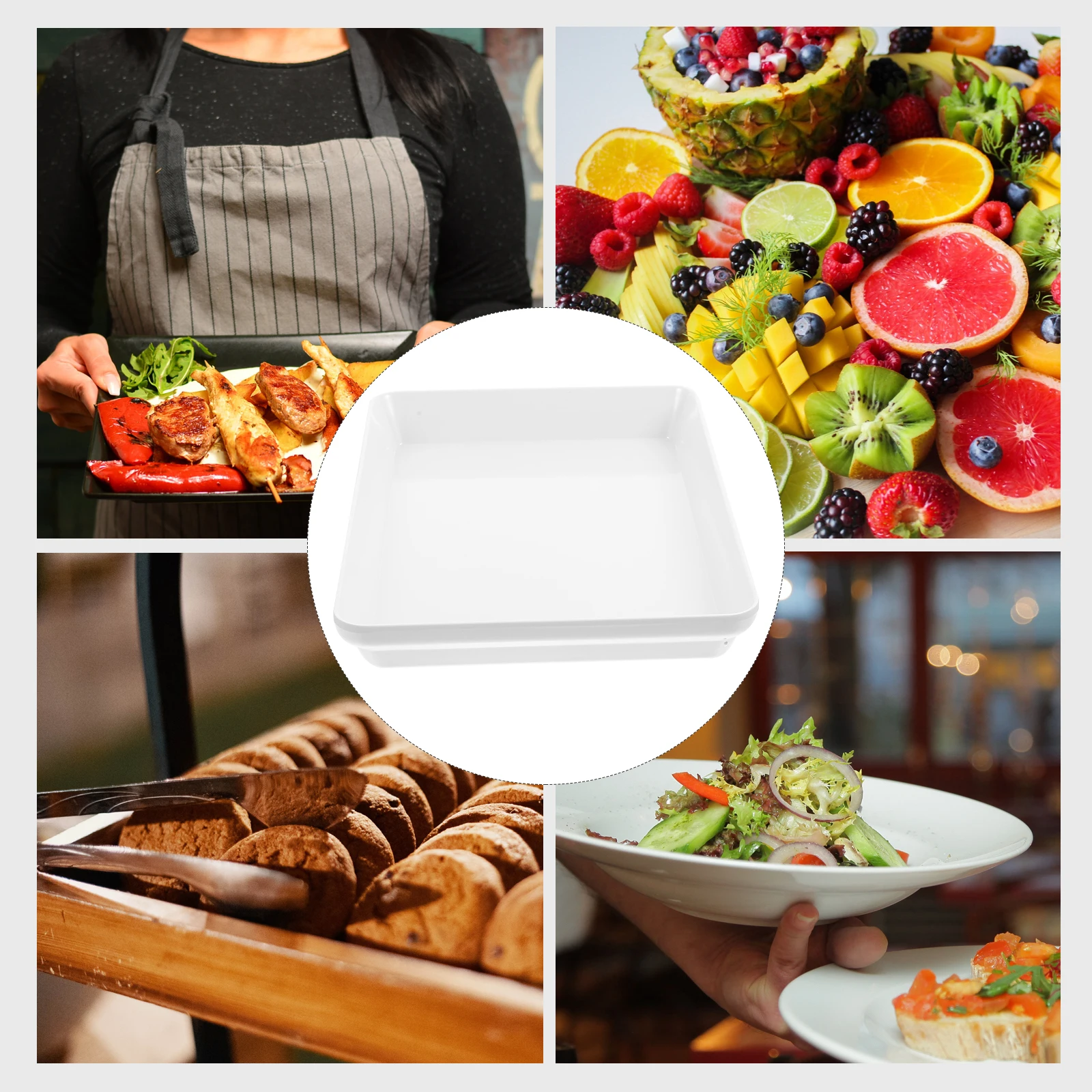 

Dinner Rectangle Platter Serving Food Party Plates Rectangular Buffet Tray Home Snack Dish Pastry Practical Plate Steamed