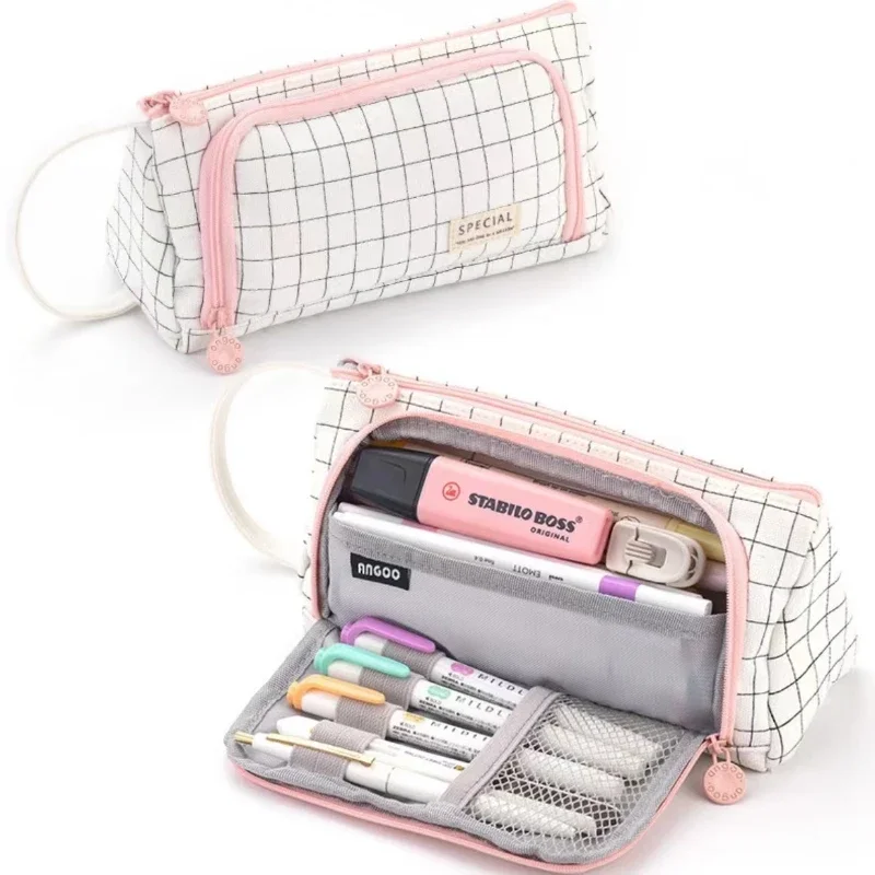 Kawaii Cute Pencil Cases Bags Stationary School Supplies Multi Layer Large Capacity Pencil Case Pen Storage Supplies Pen Box