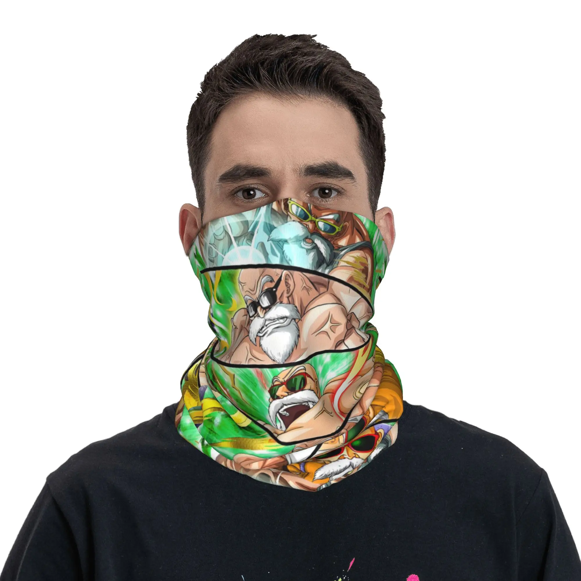 Custom Master Roshi Manga Hot Bandana Neck Gaiter Windproof Face Scarf Cover Men Women Tortoise  Headband Tube Balaclava