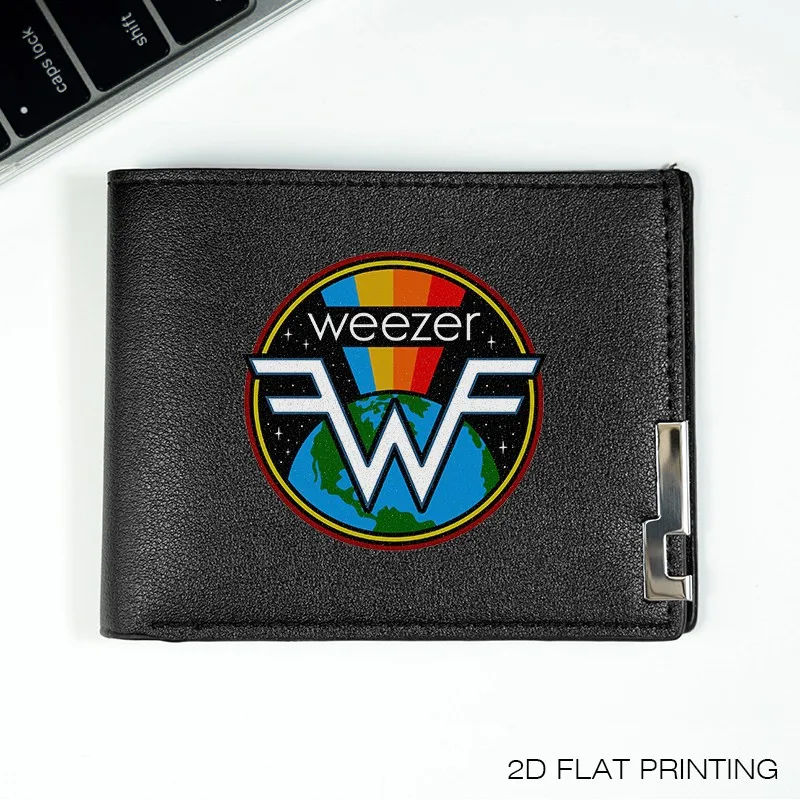 Мужской тонкий кошелек из искусственной кожи с логотипом Weezer в деловом стиле, легкий, прочный, для повседневного использования, модный, компактный дизайн
