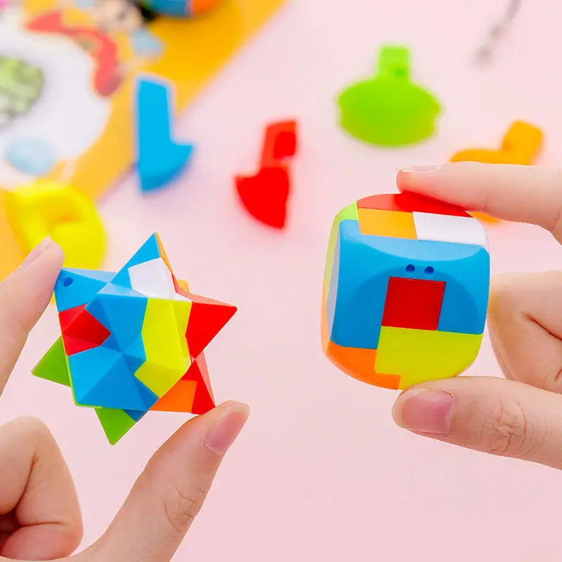 Puzzle Cube Creative Capsule Pinata Intelligence Assembling 8 Angle Row Cylinde For Pendant Children Favors Game Toys Prize Gift