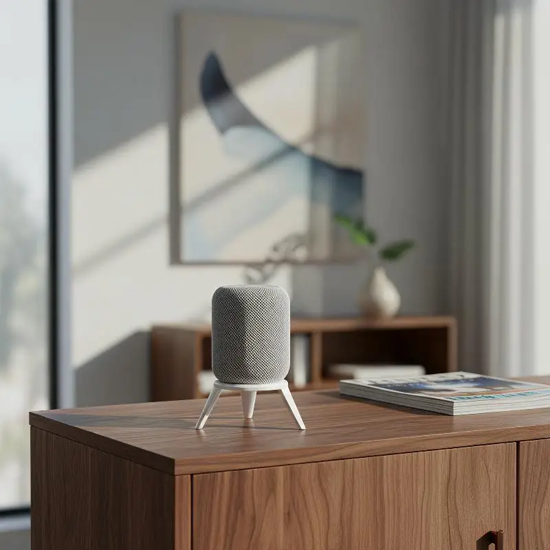 Anti-scratch Plastic Stand for HomePod Mini Stable Tripod Frame Holder Base Speaker Mount for Dorm Room Desk view 5