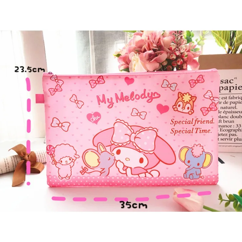 New Sanrio Hello Kitty A4 File Folder Stationery File Book Test Paper Storage Large Capacity Bag School Office Supplies Folder