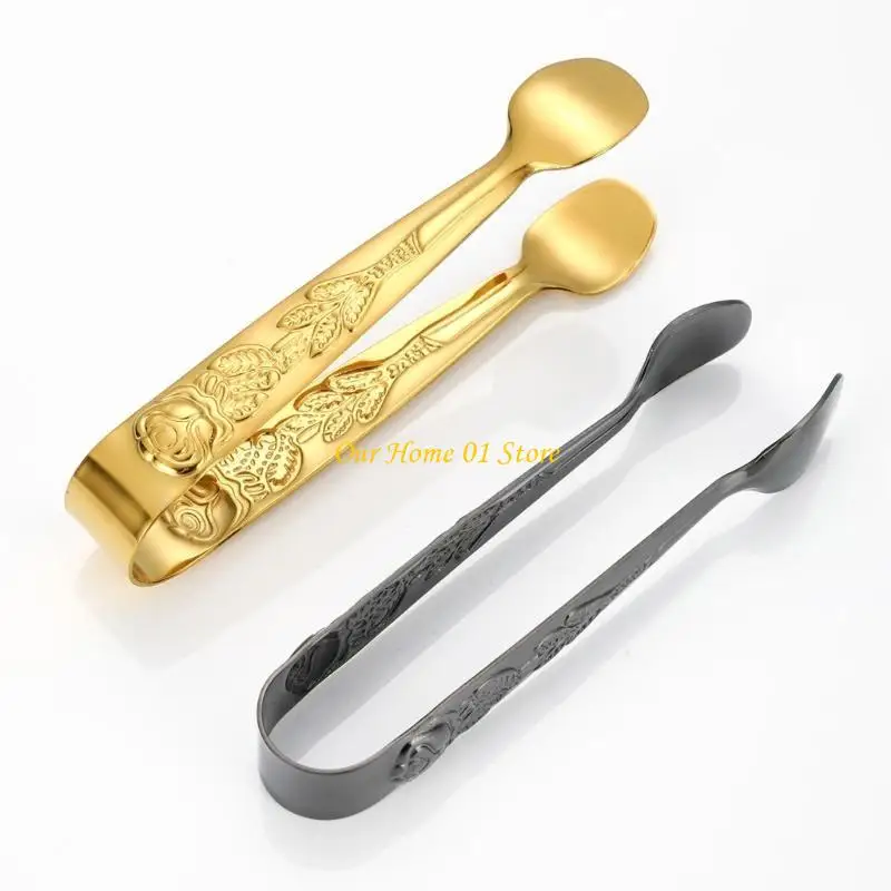 M4YC Stainless Steel Ice Tongs Non-Stick Bread Tongs Serving Tongs with Teeth Bar Sugar Ice Tongs Bar Kitchen Serving Tongs