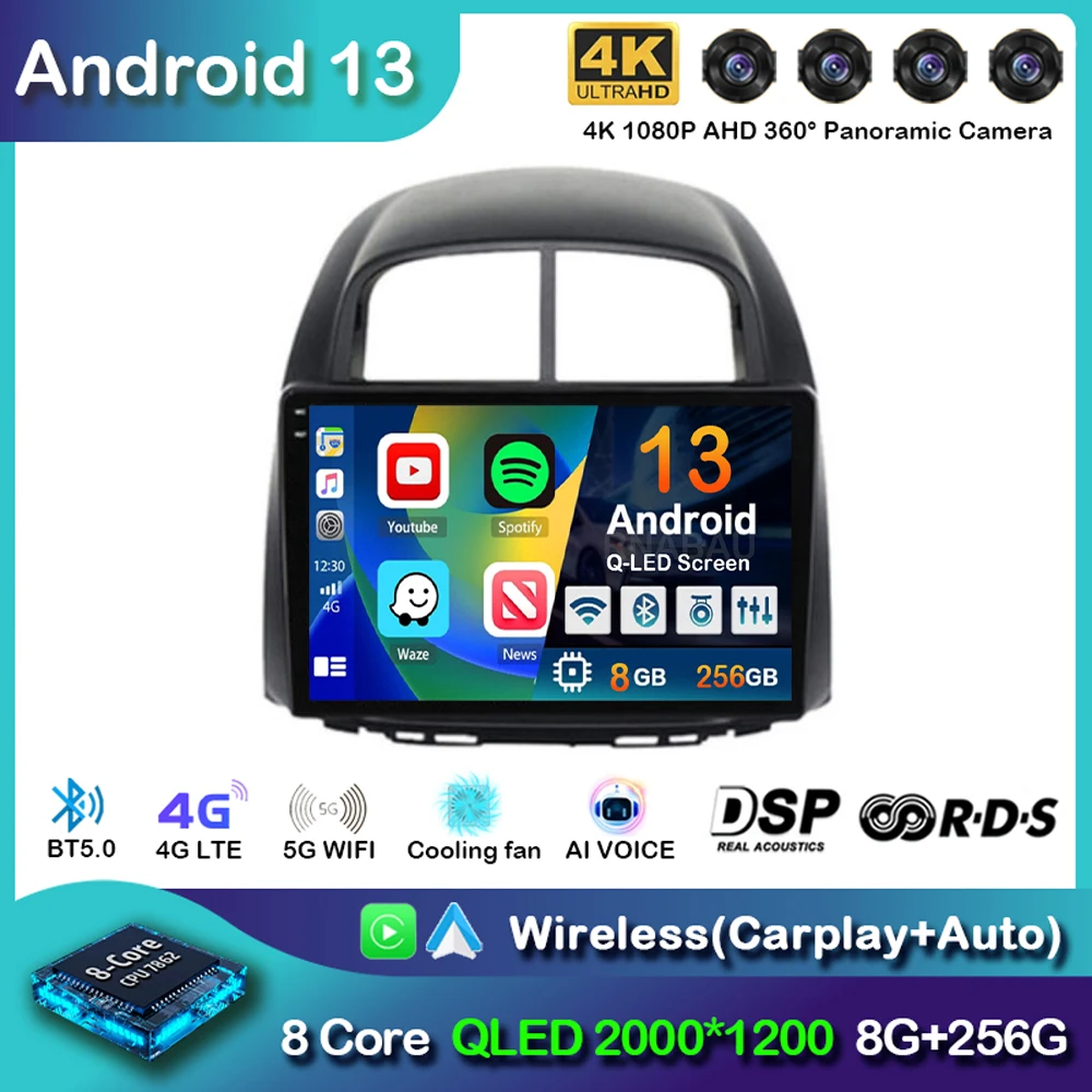 

Автомагнитола на Android 14, мультимедийный плеер с GPS и BT, для Toyota Passo Daihatsu Boon Sirion Subaru Justy Perodua Myvi