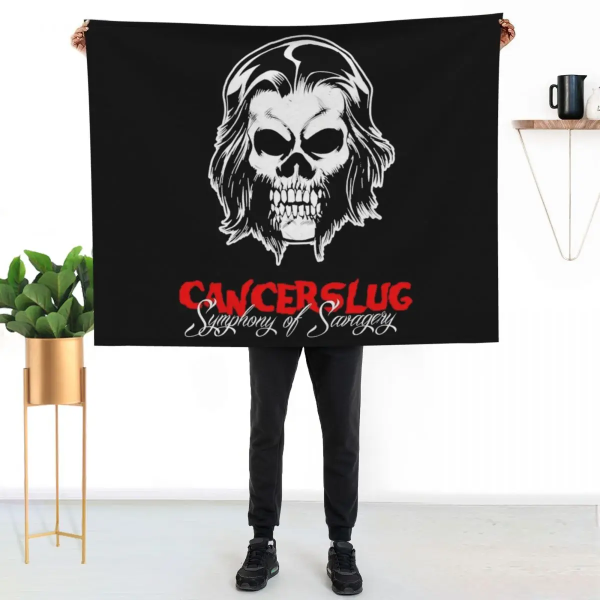 

Underground PunkMetal America - Cancerslug Essential . Throw Blanket Stain Resistant Cozy Warm Blanket