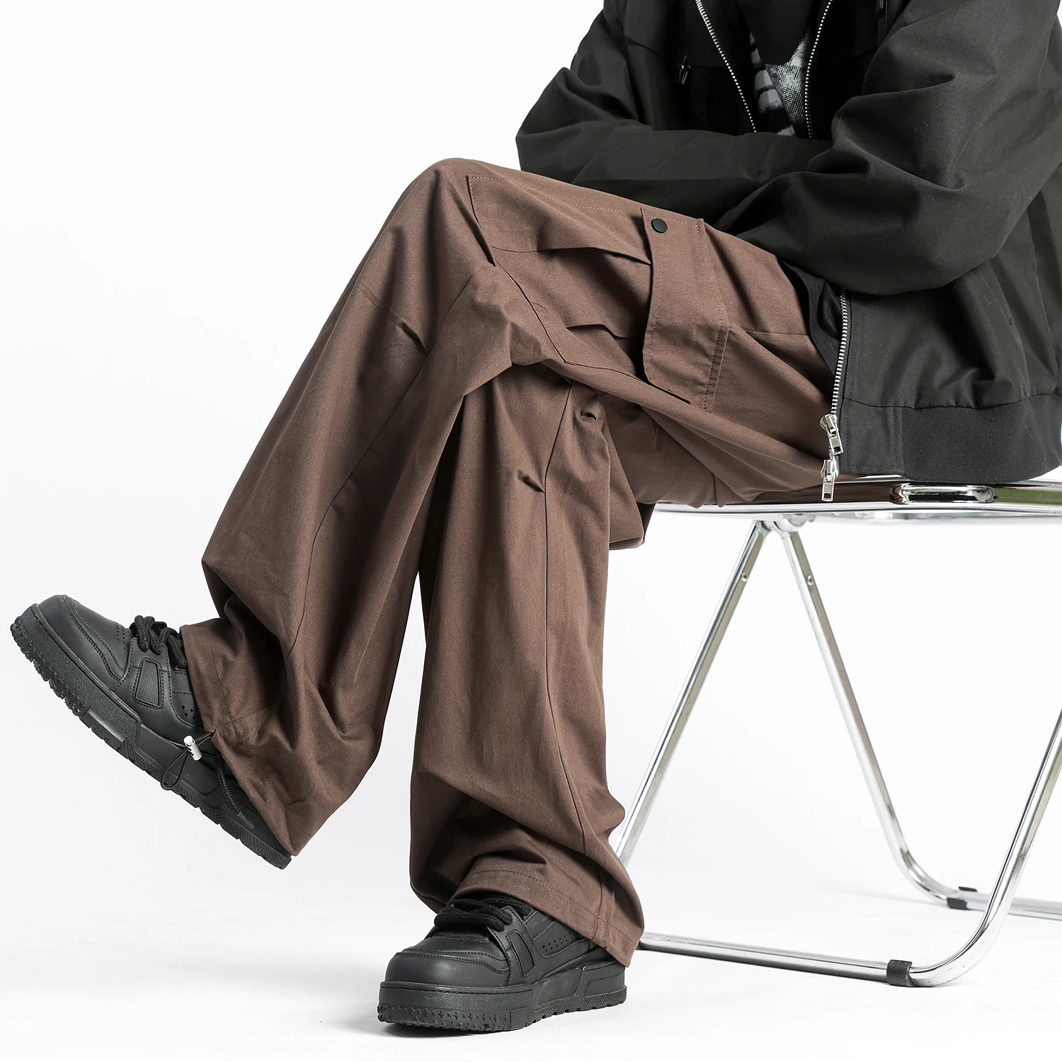 2024 spring new casual pants men and women with the same loose straight leg cargo pants