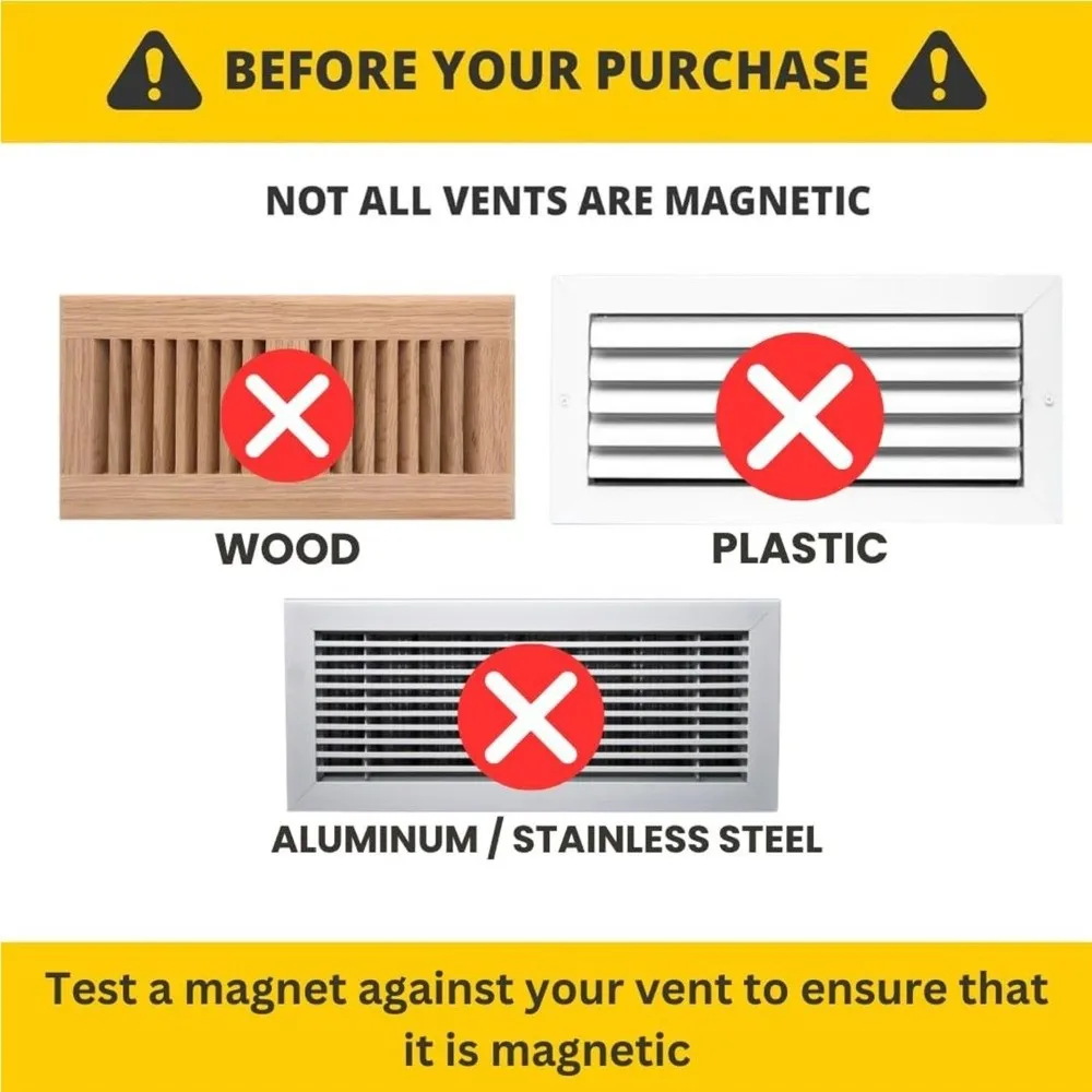Magnet Sheet Magnetic Vent Covers Air Circulation Adhesive Exterior Wall Vent Cover PVC Air Vent Ceiling Vent Covers Floor Vents