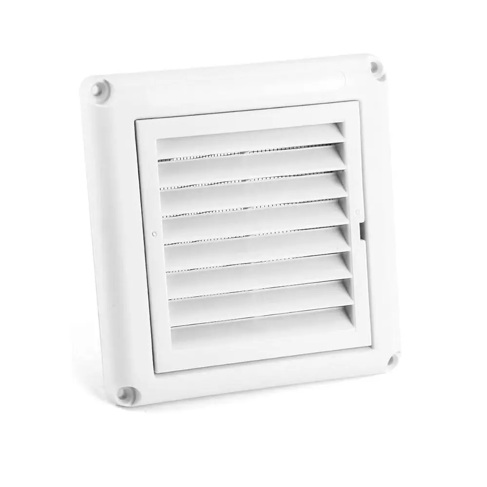 Easy Install Plastic Air Vent Square White Vent Grille With Mesh Screen Exhaust Cover Weather & UV-Resistant