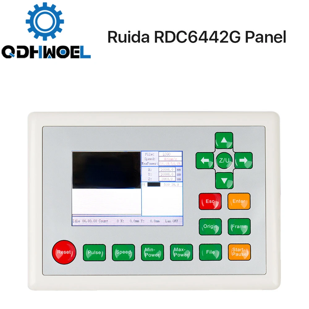 QDHWOEL CO2 Laser Controller Panel for Ruida RDC6445G RDC6442S RDLC320-A CNC Laser Cutting Machine Display Panel