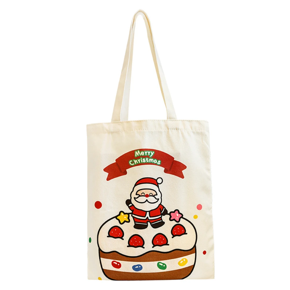 

Cartoon Santa Claus Bag Handheld Handheld Gift Bag Christmas Canvas Bag Cartoon For Holiday Party Daily Use
