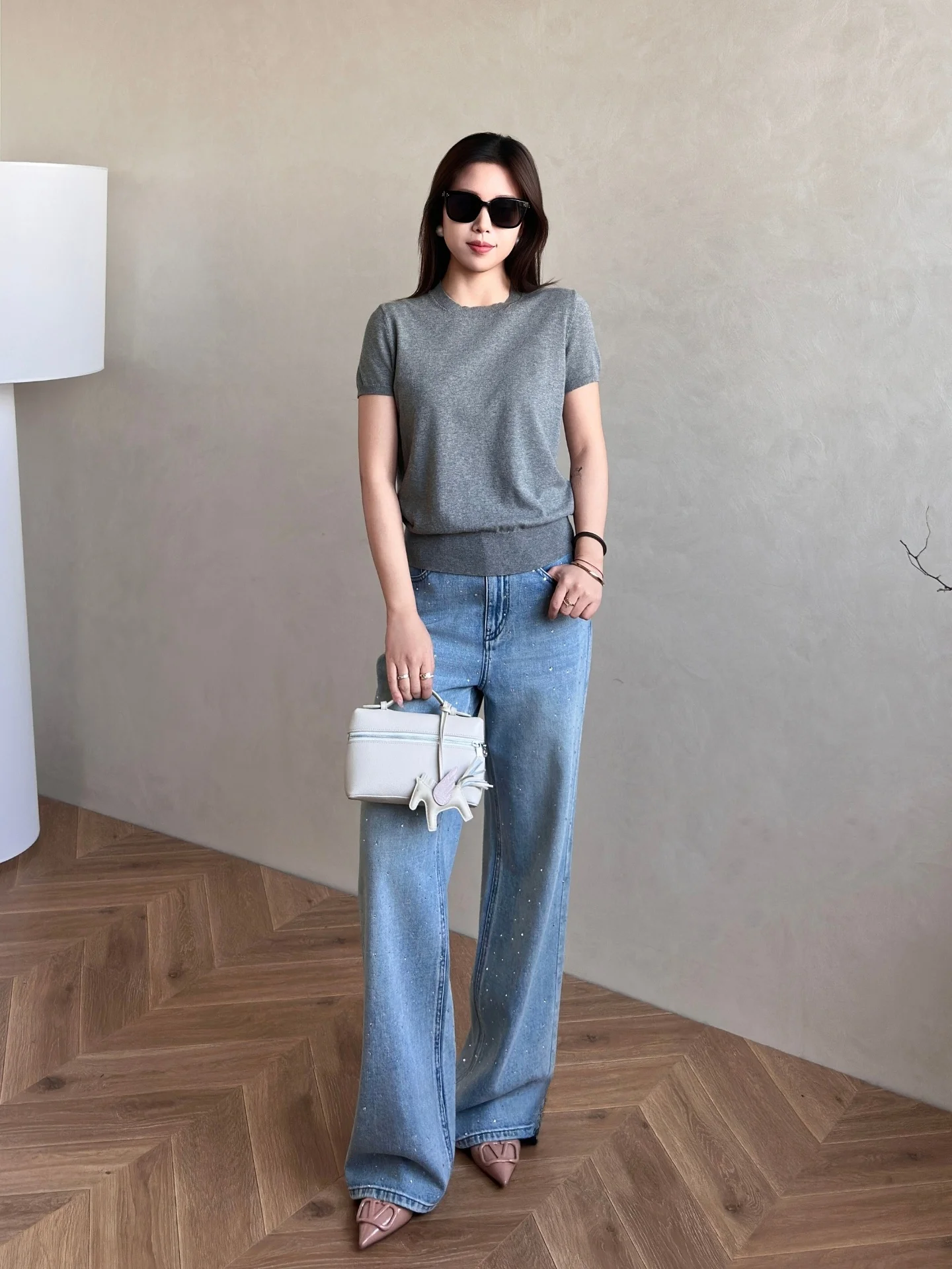 

TARATL Luxury Quiet Old Money Cotton Knitwear ort Sve Embroidered round Ne Women's T-irt Soft Cotton Blend Comfortable