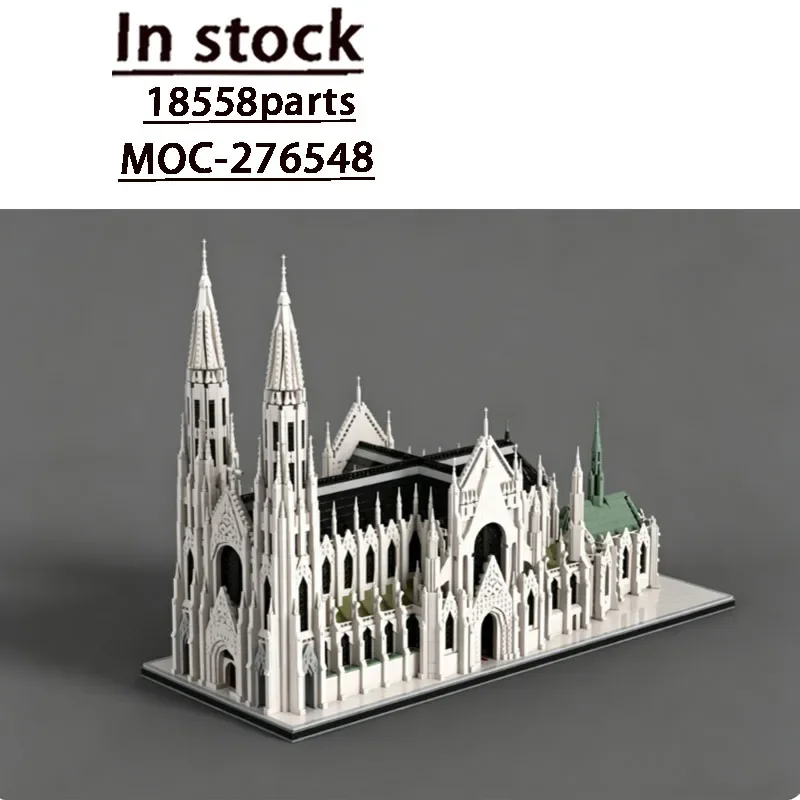 Street View MOC-276548 City Hot-Selling Retro Cathedral Castle Model 18558 Parts Adult Birthday Custom Christmas Toy Gift