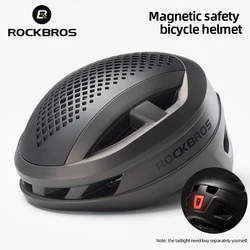 ROCKBROS Men Helmet Cycling Mtb with 9 Modes Lighting Women Road Bicycle Helmet with Magnetic Cover 19 Vents Breathable PC+EPS