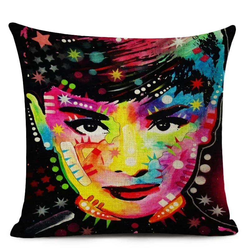 1pcs/Set African Girl Decorative Cushion Cover African Graffiti Art Pillow Cover Linen Throw Pillow for Home Decor