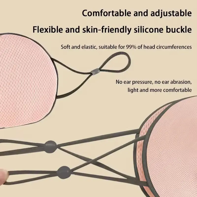 Sleeping Eye Mask Korean Style Ice Silk Warm And Cool Dual Use Adjustable Travel Light Blocking Breathable Eye Mask view 4