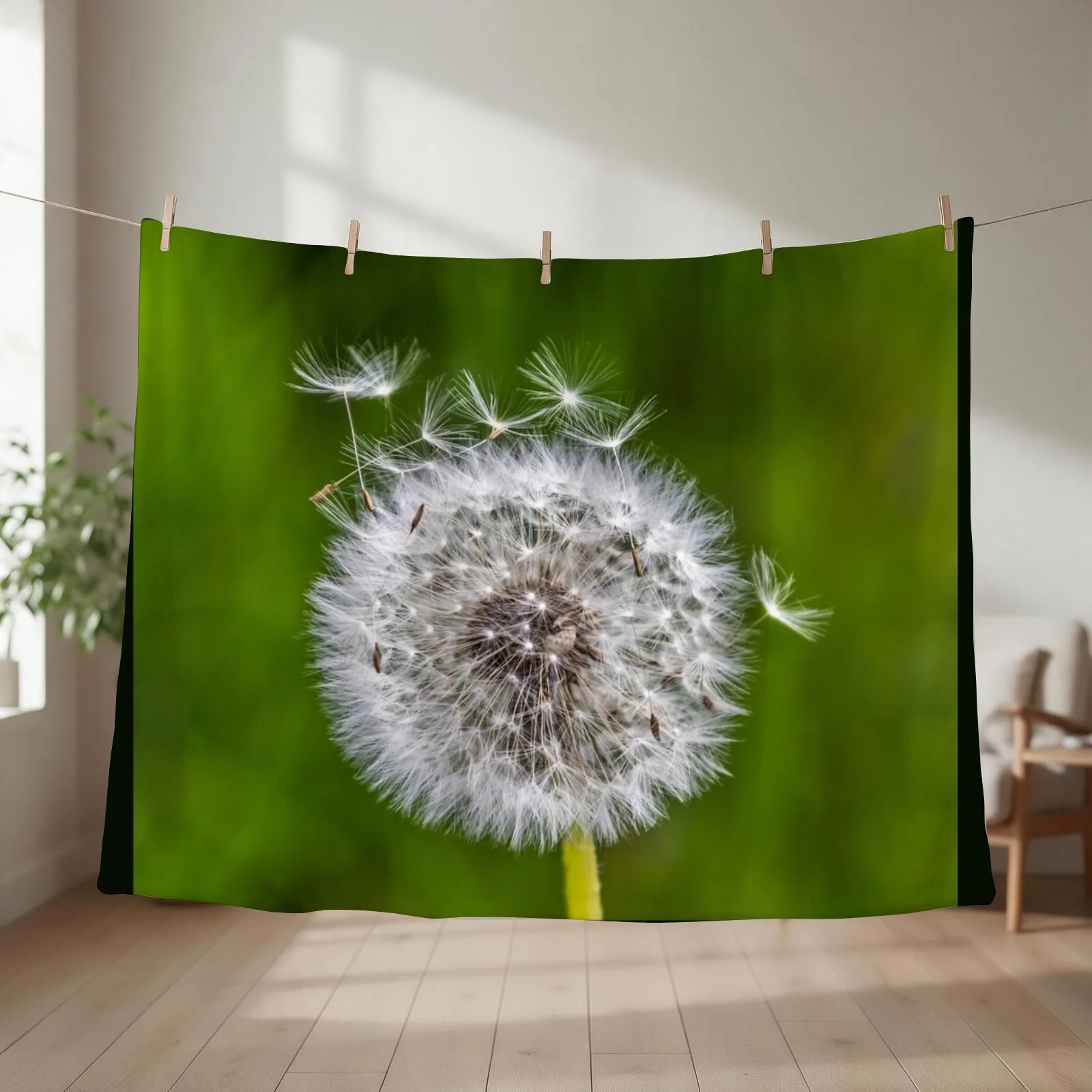 Gift idea dandelion photo Throw Blanket couch cozy soft plush fuzzy picnic outdoor blanket