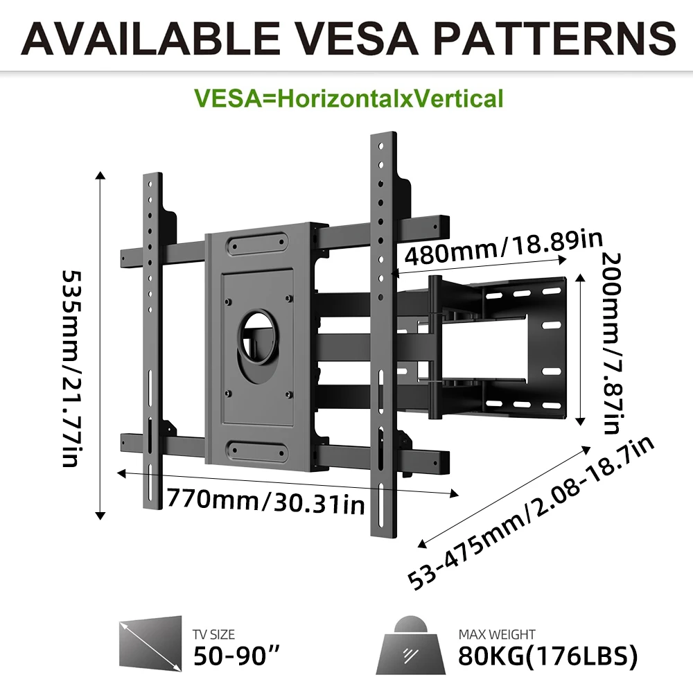 Heavy Duty TV Wall Mount for 32-90