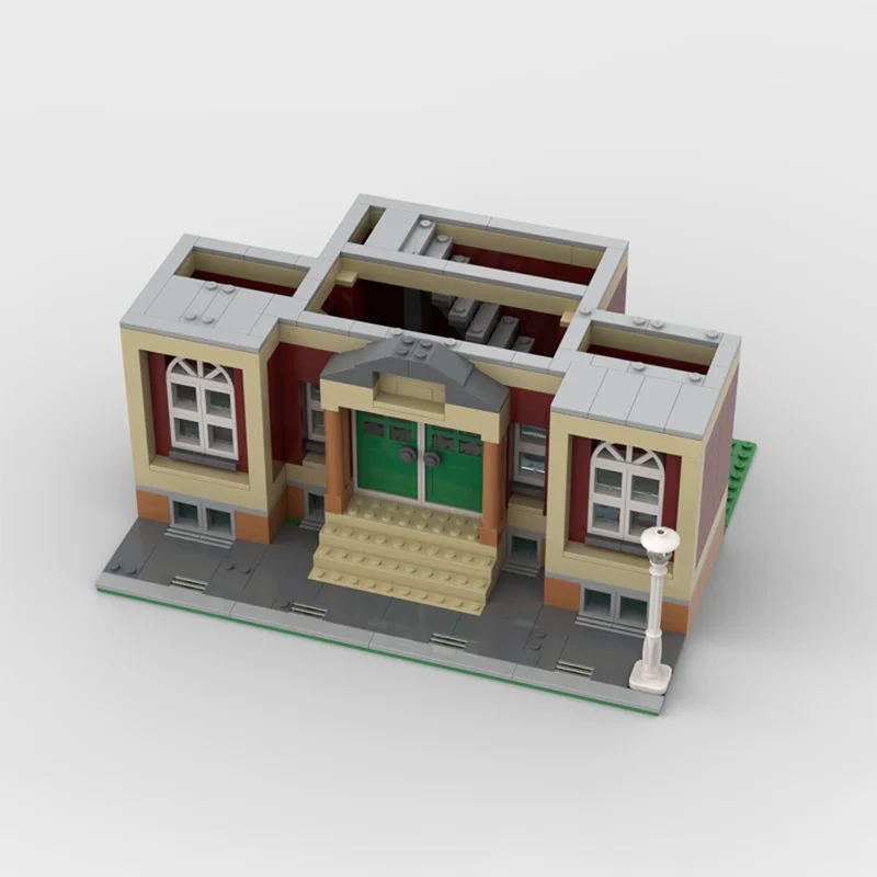 912 Uds. MOC Modular Town Hall modelo Modular bloques de construcción juguete de construcción montar regalo de Navidad Idea creativa cumpleaños