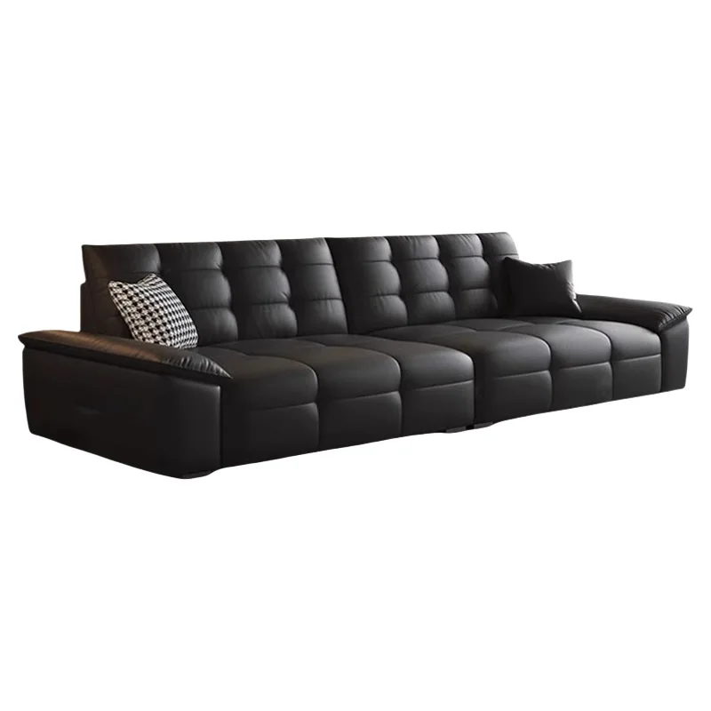 أريكة إيطالية بسيطة من الطبقة الأولى من جلد البقر #5