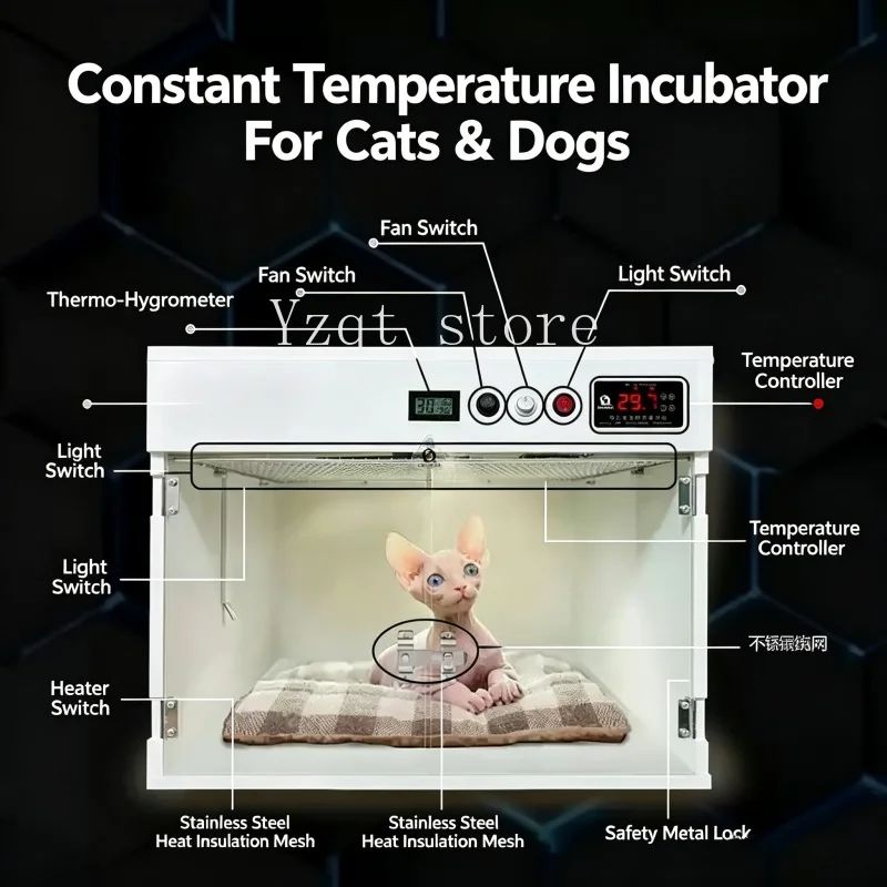 PVC Smart Pet Incubator Constant Temperature Brooder Box, PVC Kitten Puppy Brooder Box With Warm Air Ventilation System
