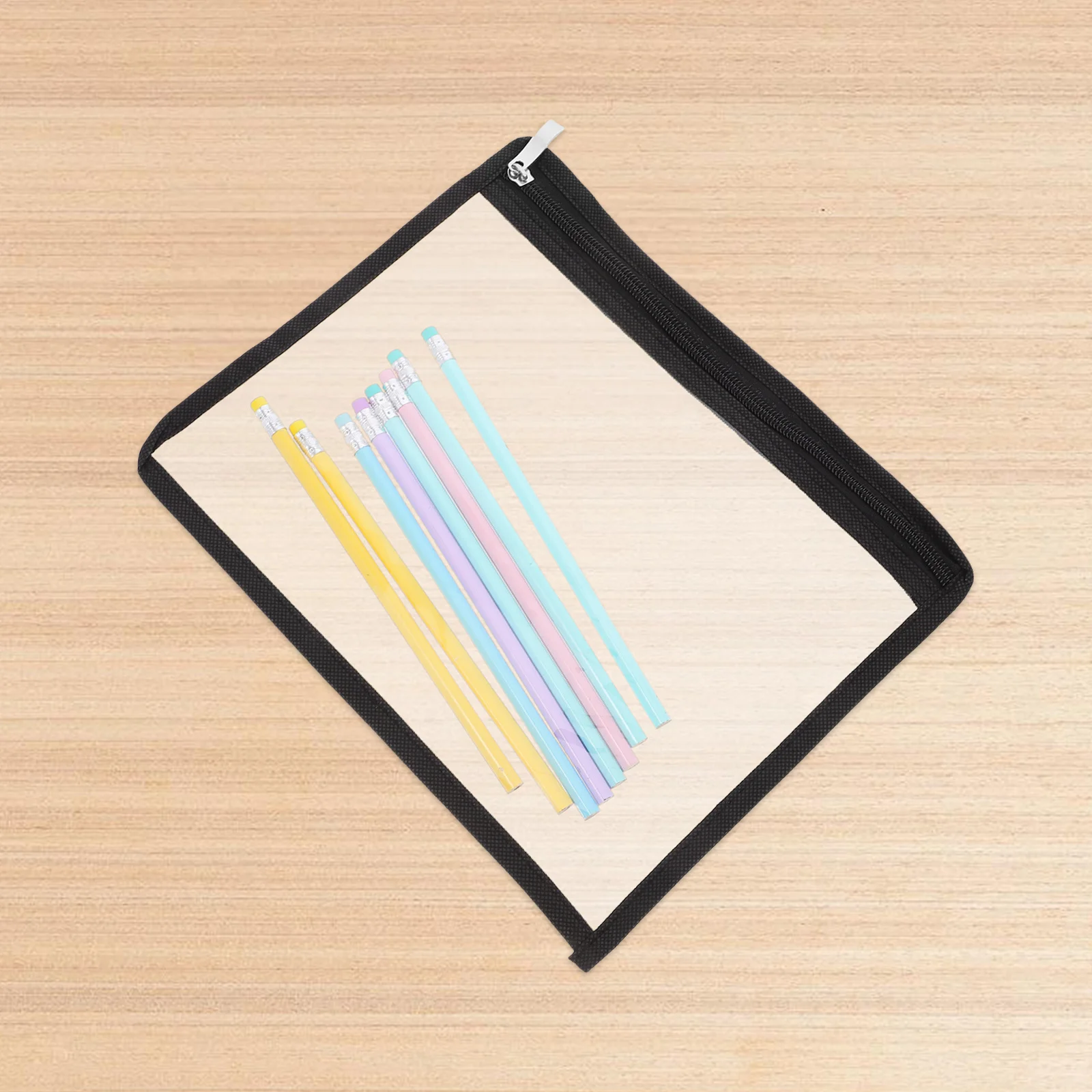6 قطع من أكياس أقلام الرصاص المصنوعة من مادة PVC الشفافة المقاومة للماء لتنظيم مستندات السفر ومنظم تخزين المكياج