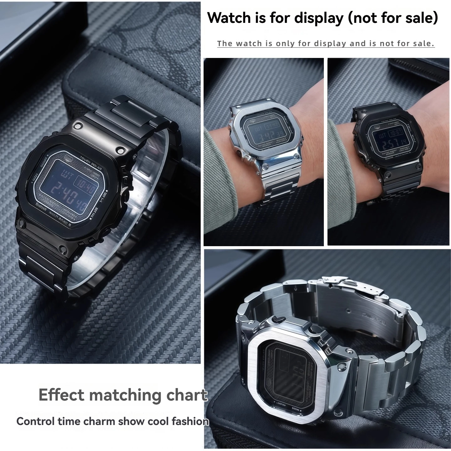 

For Casio Small Silver Block 3459GMW-B5000 GM-B2100 Stainless Steel Watch Strap Solid Stainless Steel Strap Modified Accessories