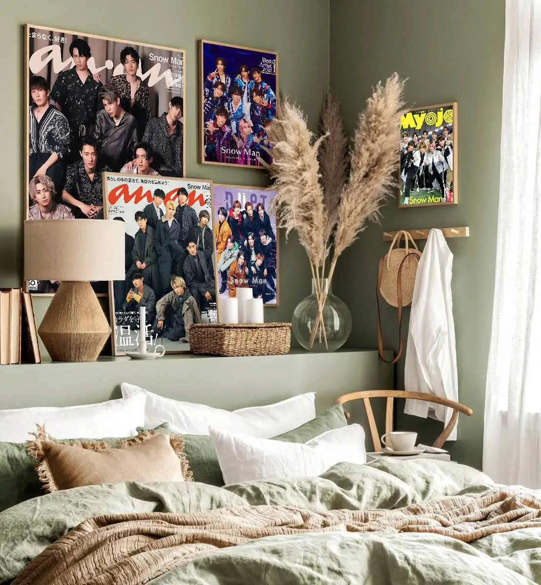 famous Pop Group S-Snow M-Man Japan Anime Posters Sticky Waterproof Paper Sticker Coffee House Bar Kawaii Room Decor