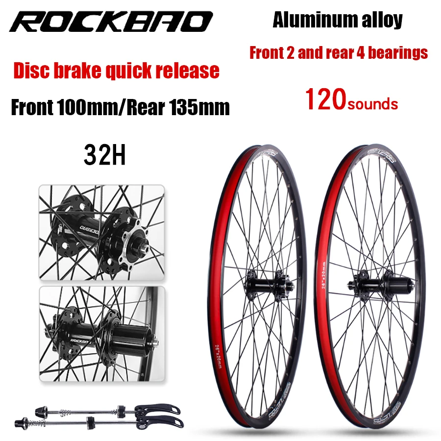 Rear Wheel 26 Mountain Bike Front Wheel Disc Brake Front Wheel 26 Inch Bike Wheel Disc Brake Front Wheel 26 Inch Rear Wheel  With Disc