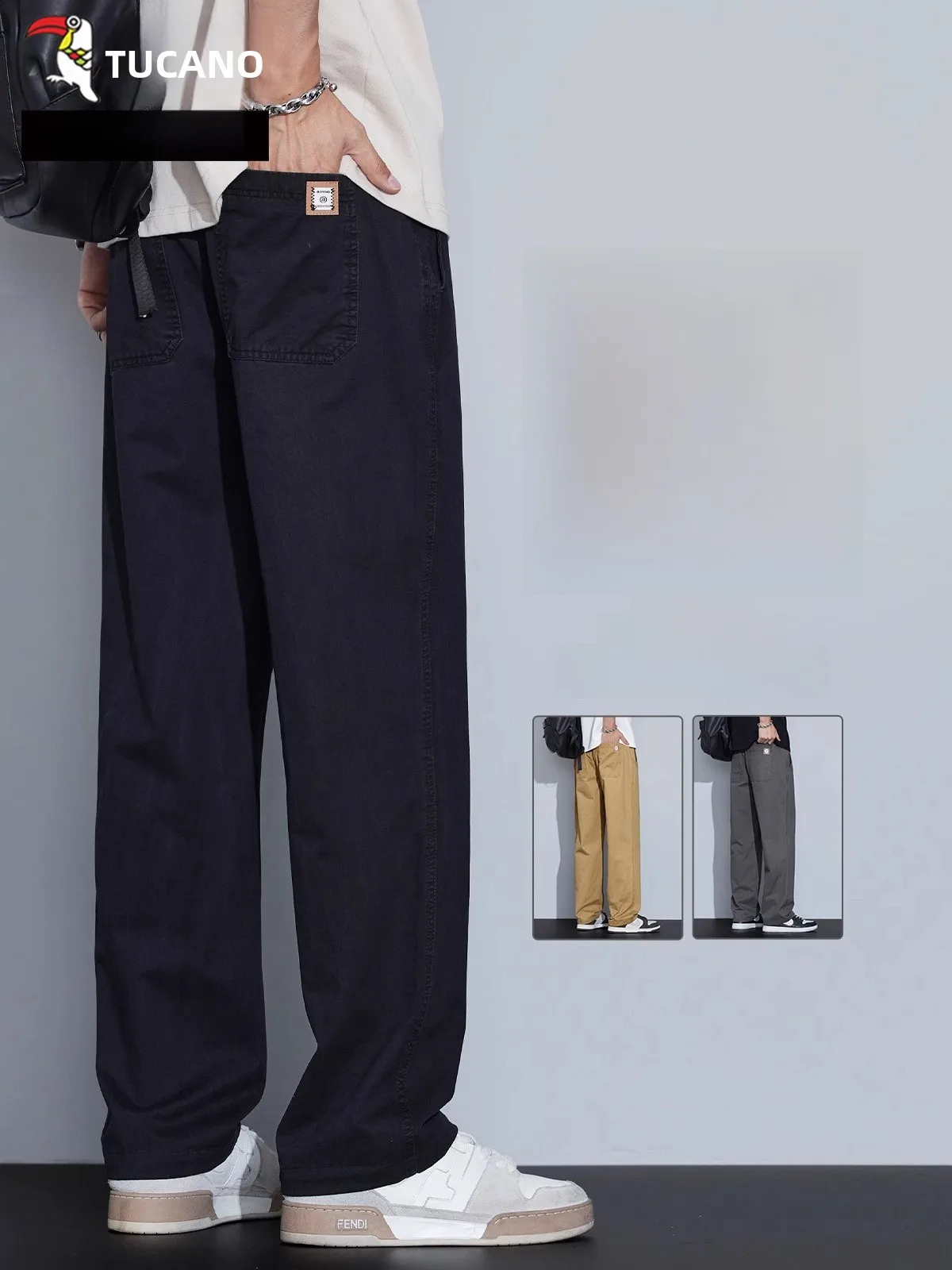 

TUCANO 2025 New Men's Casual Cotton Work Pants Loose Straight Leg Thin Summer Long Trousers Comfortable Breathable Youth Sle