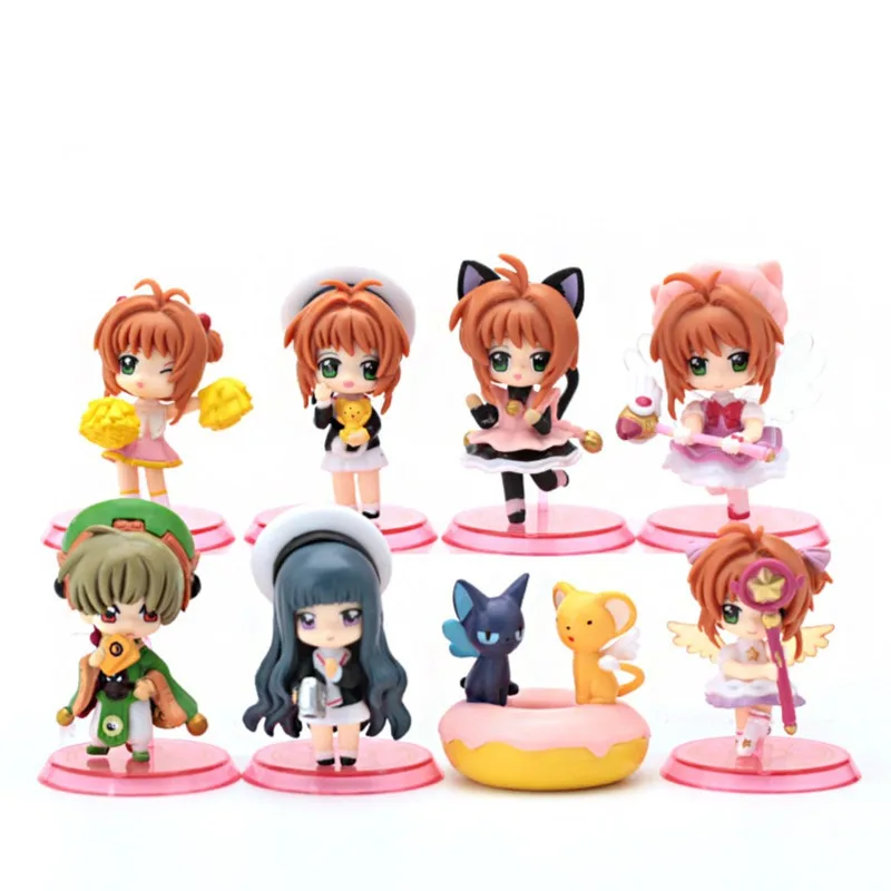 8pcs/set Animation Card Captor Sakura Cute Vinyl Action Figure Collection Model Toy