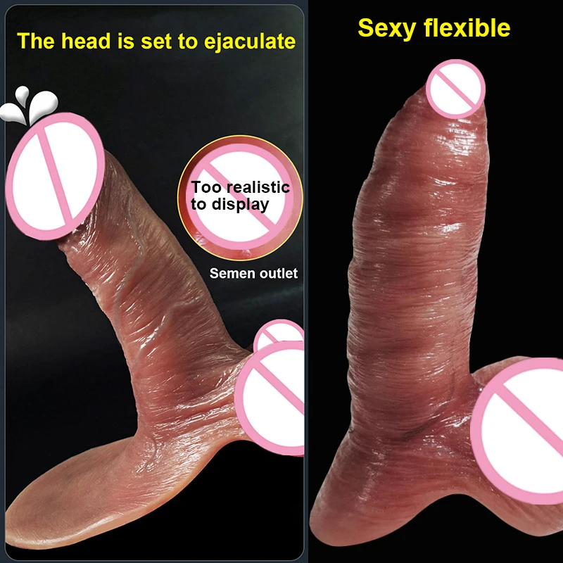 Skin Condoms Penis Enlargement Sleeve Male Dick Cover Realistic Dildo Cock Pump Phallus Extender Ejaculate Sex Toys For Men 18+