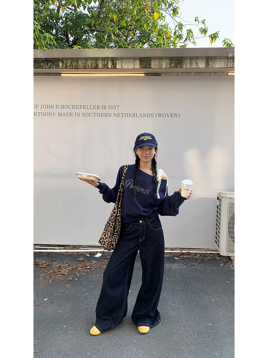 レッドセレブクローゼット肩出しパーカーレディース春秋新作ファッションアメリカンスタイル長袖アウター