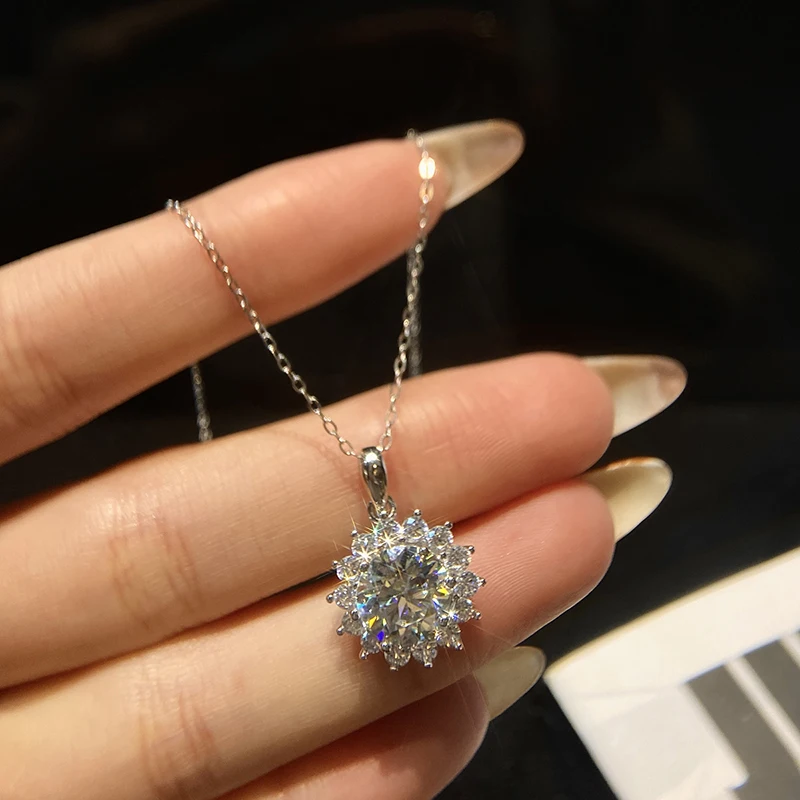 

KNB Dazzling 3CT Certified Moissanite Diamond Pendant Wedding Necklace For Women 925 Sterling Silver Best Quality Fine Jewelry