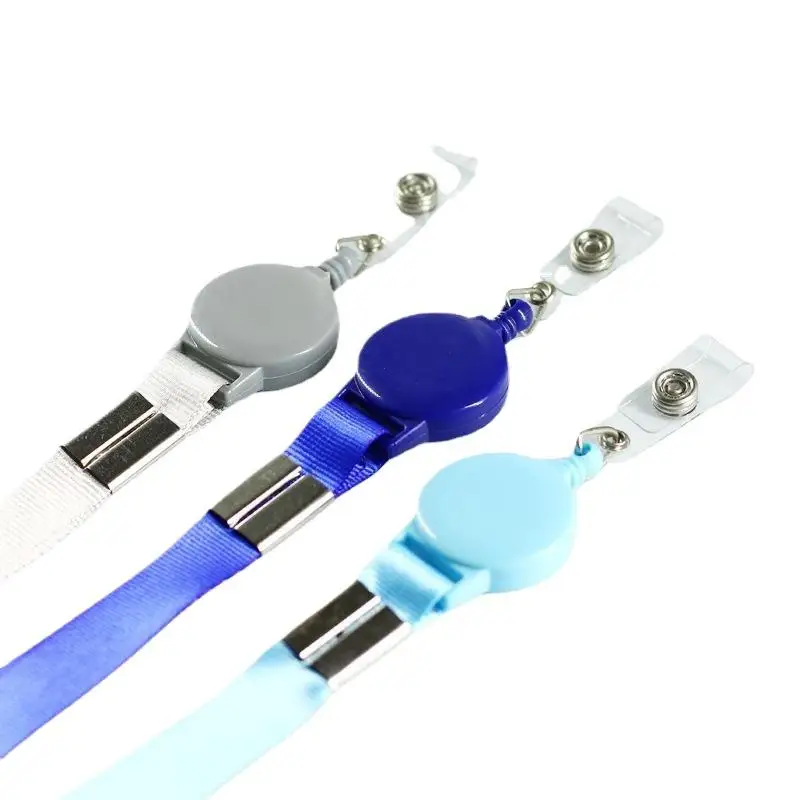 (HB05)Retractable Lanyard With Badge Reel Neck Strap For ID Card Cellphone Hanging Key Employee Staff Work Card Rope Strap Fold