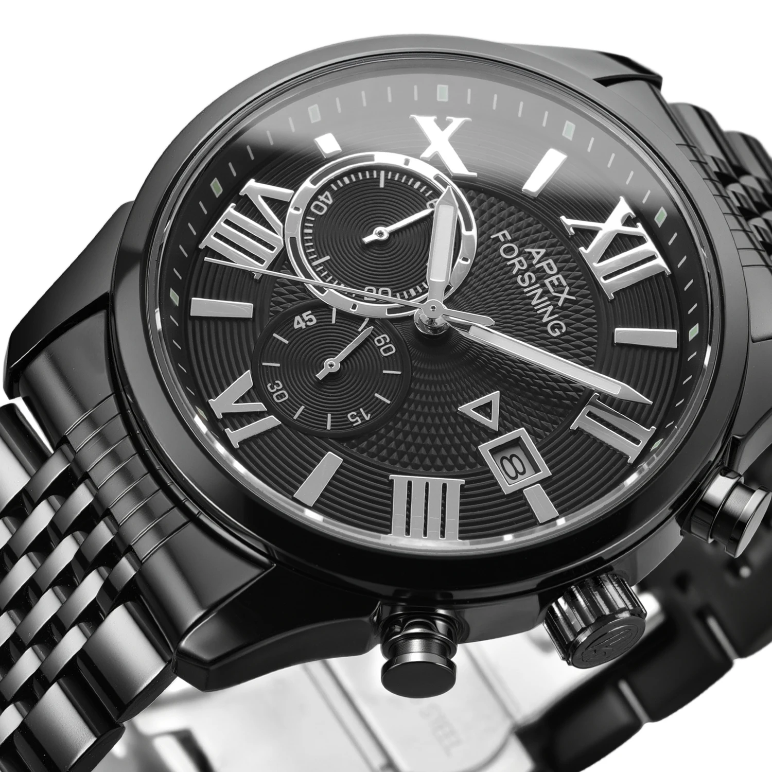 

FORSINING 2025 New Luxury Casual Design Calendar Display Men's Watch Quartz Watch Luminous Waterproof Sport Stainless Steel