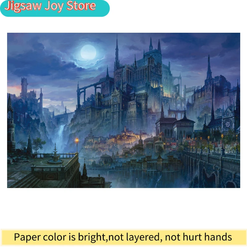 

Пазл для взрослых 75*50 см, 1000 деталей: Замок в ночи, красивый пейзаж. Игрушка для снятия стресса, рождественский подарок.