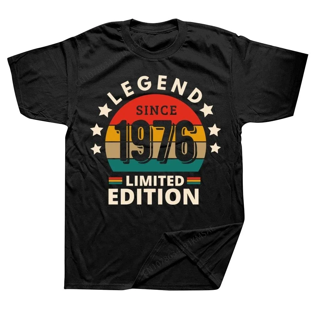 Men Retro Summer Fashion 48th 48 Years Old Birthday Party Tshirt Male Top LEGEND 1976 VINTAGE Classic Black Cotton T Shirts