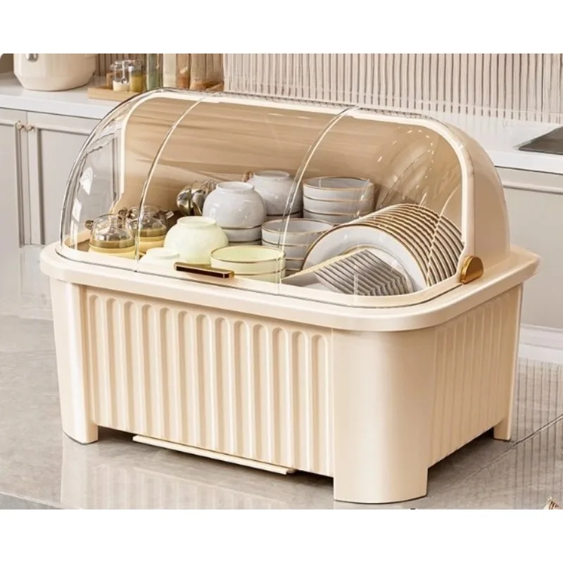 

Tableware storage box, cupboard with lid, tableware, bowl box for bowls, household storage, kitchen drain, dish rack