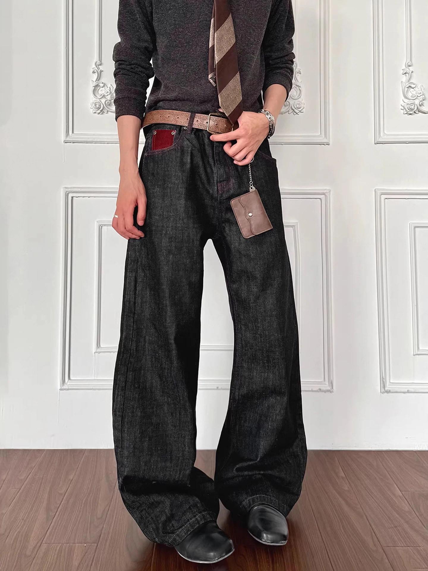 

Мужские джинсы прямого кроя с широкими штанинами Cleanfit в американском стиле High Street Vibe, оригинальные джинсовые брюки с эффектом сильной потертости, молодежная повседневная мода