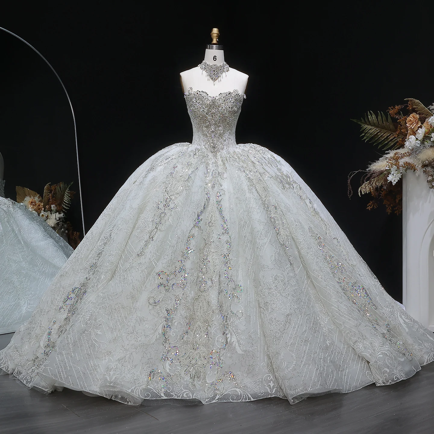 Sharon Said Luxury Sparkly Ball Gown Wedding Dress Sweetheart Vestidos de Novia Crystal Bridal Gown SW604 Customized