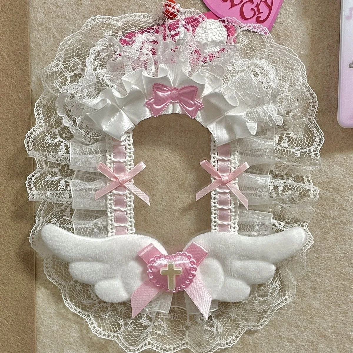 حامل بطاقة بوكر دانتيل ، حافظة فوتوغرافية ، أنيمي Lolita Sweet Toploader ، زخرفة Itabag ، عرض بطاقة الهوية ، منتج نهائي يدوي الصنع ، ديي #4