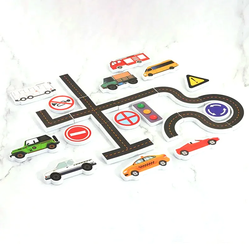 23 pièces de jouets de bain en vinyle, autocollants muraux, thème ville et circulation routière, puzzle de voies ferrées, pour 0-3 ans, 3-6 ans, 6-12 ans, 12 ans et plus, 14 ans et plus, avec fonction bain