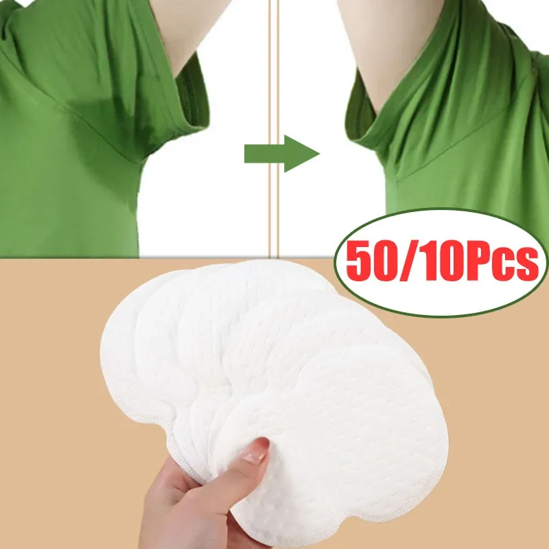 50/10Pcs Nonwovens Sweat Pads ทิ้งเสื้อผ้าเหงื่อ Pads รักแร้ Care เหงื่อ Breathable ดูดซับ Pad ระงับกลิ่นกาย