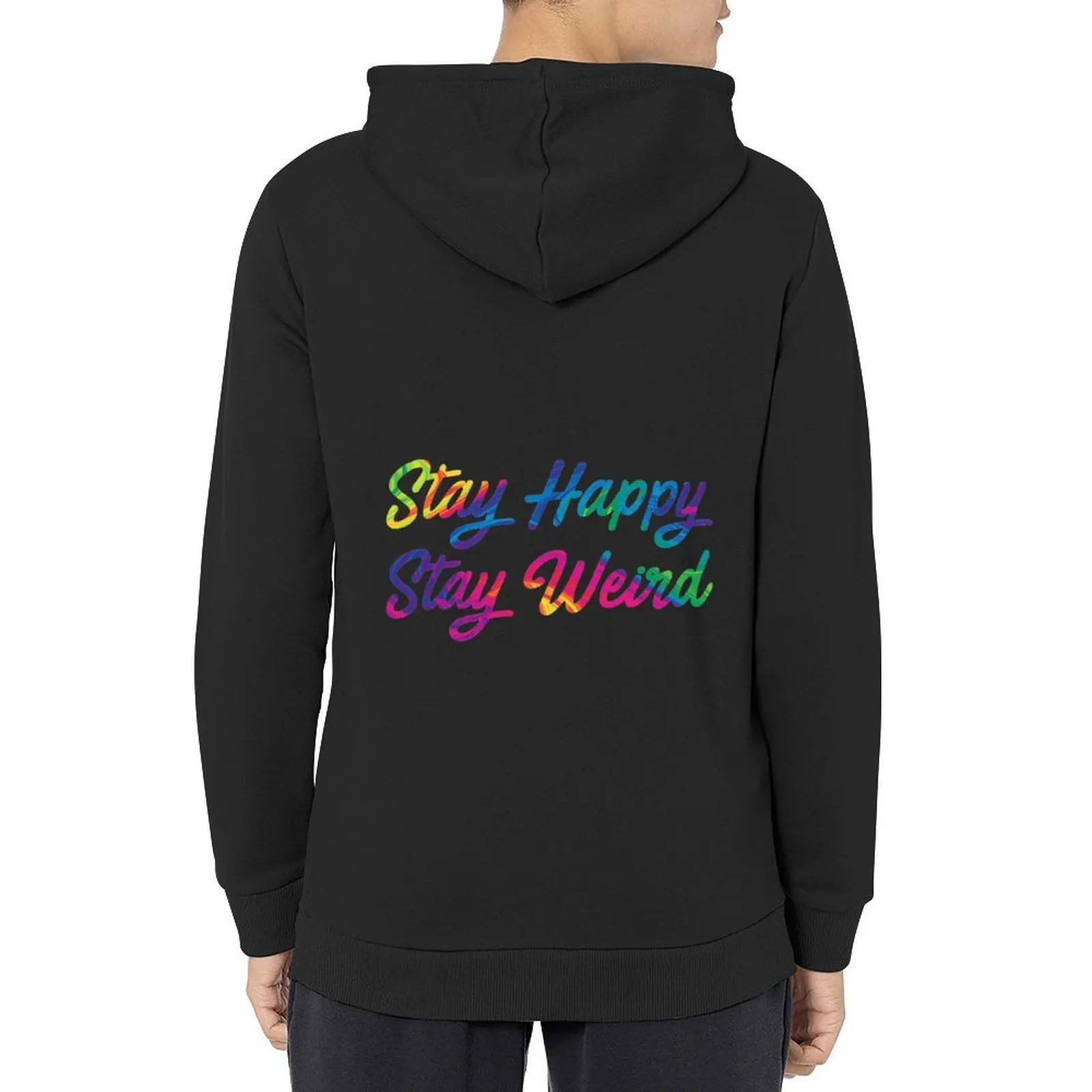 Stay Happy Stay Weird Casual Hippie Dye Hoodie korean clothes fashion men winter clothes men clothing mens hoodies