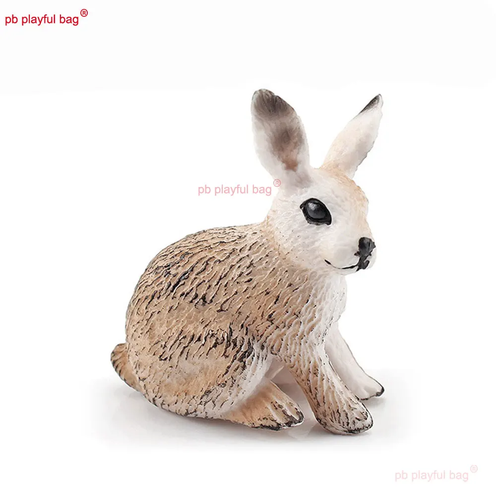 6PCS Simulated Zoo Action Figure Forest Wild Rabbit Mini Animal Model Ornament Solid Static Rabbit Educational Toys Gift ZG376